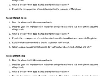 Year 7 - Holderness Coast Assessment Task