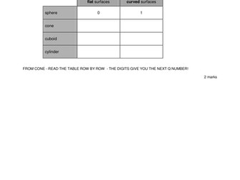 SATS REVISION - 2 D AND 3D SHAPE TREASURE TRAIL