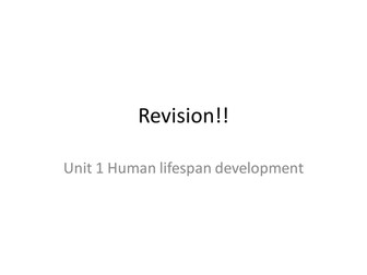 Unit 1 Human Lifespan development factors revision