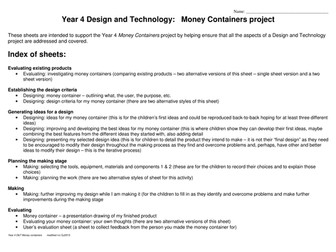 Design and Technology KS2 project sheets