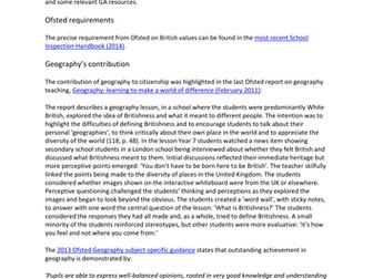 British values and geography