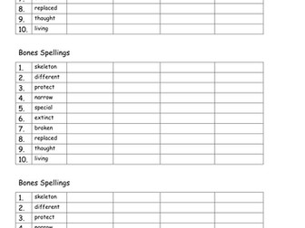 Ruth Miskin Reading Comprehension - Bones