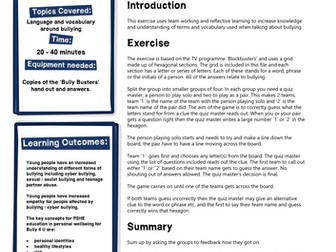 Bully Busters - Learning language and terms around bullying