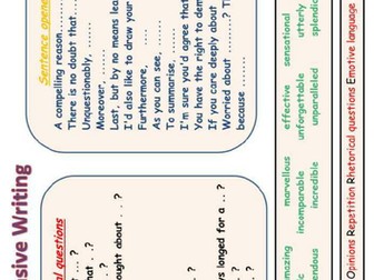 Persuasive Writing Prompt Mat