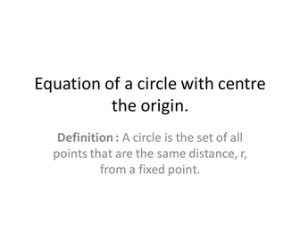 General formula for a circle new GCSE