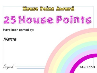 House Point Certificates