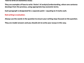 AS Macro Economics Essay Exemplars.