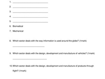 Practice test for BTEC Engineering level 2 Unit 1