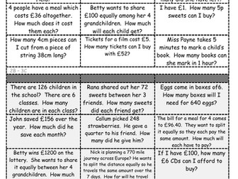 KS2 Division word problems with differentiation