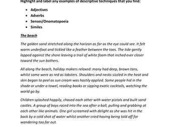 Descriptive Writing Worksheets