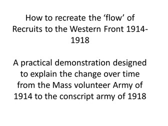 WW1-Recruitment and Conscription - recreating the 'flow' of recruits over time 1914-1918