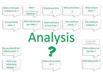 Analysis Higher Order Thinking Questions Pack - Bloom's Taxonomy