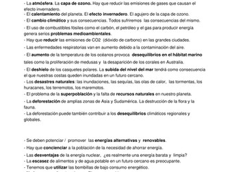 The Environment.  A-level vocabulary