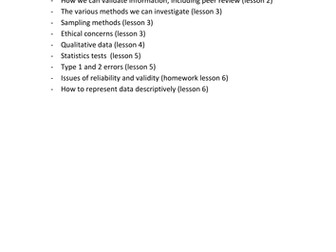 A2 PSYCHOLOGY RESEARCH METHODS