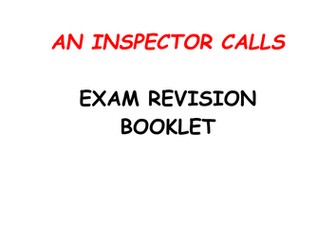 An Inspector Calls Revision Booklet