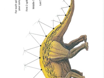Using a pair of compasses to complete the dinosaur/shark