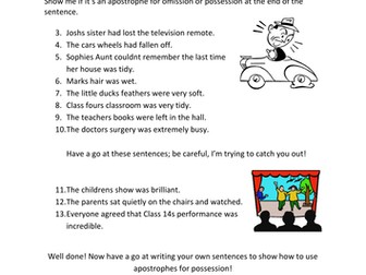 Apostrophes for possession and omission