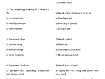 GCSE PSYCHOLOGY DREAMING
