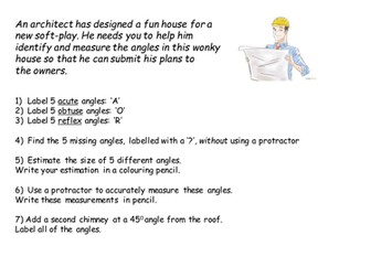 Year 5 Maths Assessment: angles on a wonky house