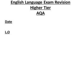 English Language Exam Revision Pack (legacy specification)