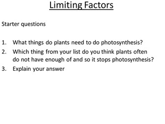 B2 2.2 Limiting Factors