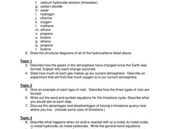 C1 Edexcel Chemistry Revision Questions