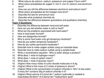 C3 Edexcel Chemistry Revision Questions
