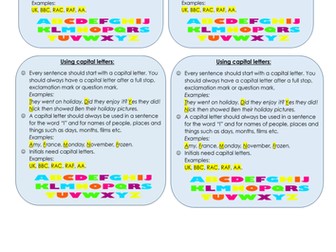 Capital letter uses flash card