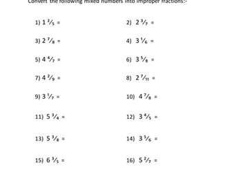 Fractions Worksheets