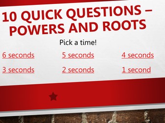 Powers and Roots Quiz