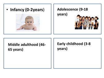 BTEC Health and Social Care - Human Lifespan Development - Keywords/Revision