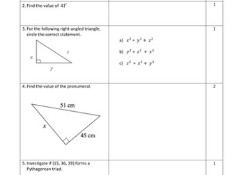 Pythagorean Theorem Year 8