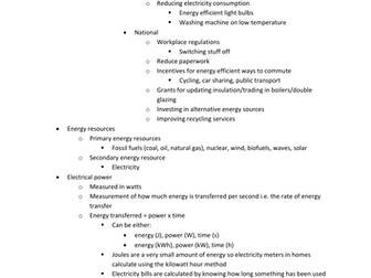 OCR 21st Century Science P3 Summary notes