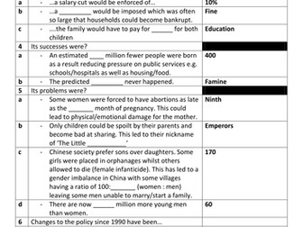 AQA A GCSE Geography - Population and Tourism Case Study Revision Sheets