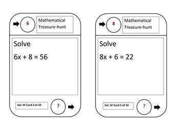 Solving Equations Treasure Hunt