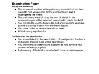 Science Fiction Film mock exam paper