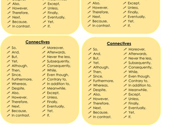 connectives flash card