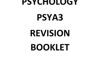 PSYA3 AQA Psychology Revision Booklet