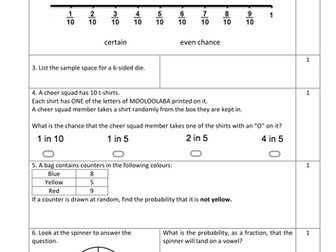 Year 8 Probability Paper