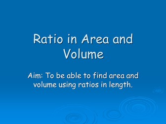 Using scale factor/ratio in area and volume