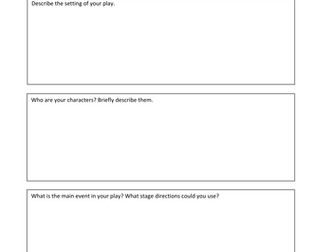 Play script planning sheet.