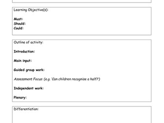 Blank Lesson Plan Template