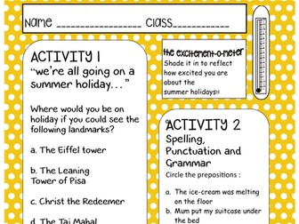 Summer Countdown Booklet Primary Flash Freebie