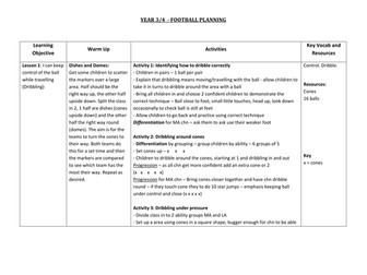 Scheme of work for Football - Years 3/4