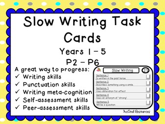 Slow Writing Task Cards