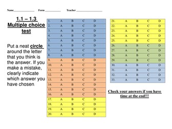 Multiple choice assessment AQA GCSE B1