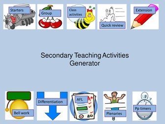 secondary generic lesson activities 