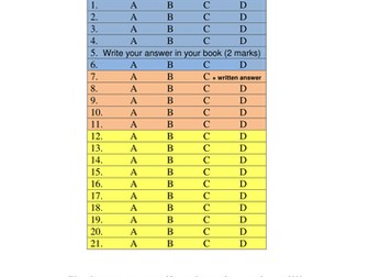 AQA B1 multiple choice assessment