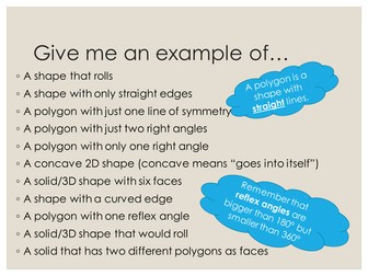 Description of shapes including quadrilaterals