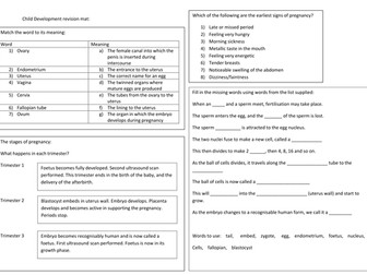 Child Development revision mat